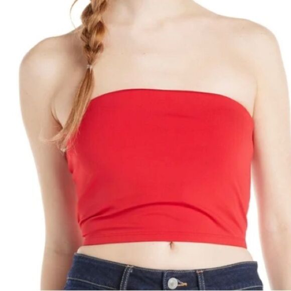 🆕 No Boundaries Double Layer Red Tube Top Women's Plus Size XXXL (21) - Picture 1 of 8